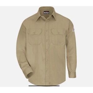Bulwark Fire Resistant FR Long Sleeve Work Shirt M-LN Tan SLS2KH 8.6 ATPV - NWT